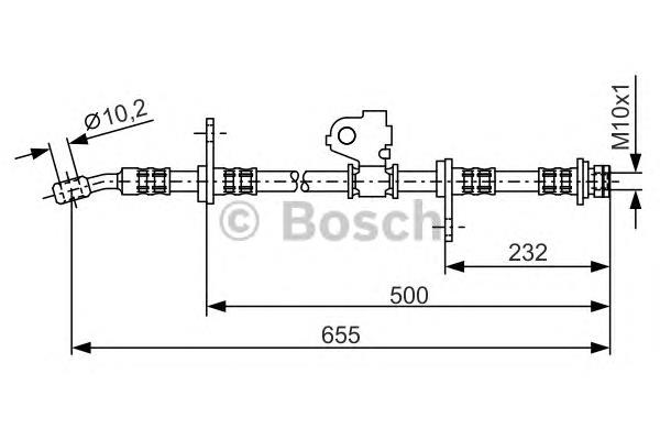 Tubo flexible de frenos delantero derecho 1987476322 Bosch