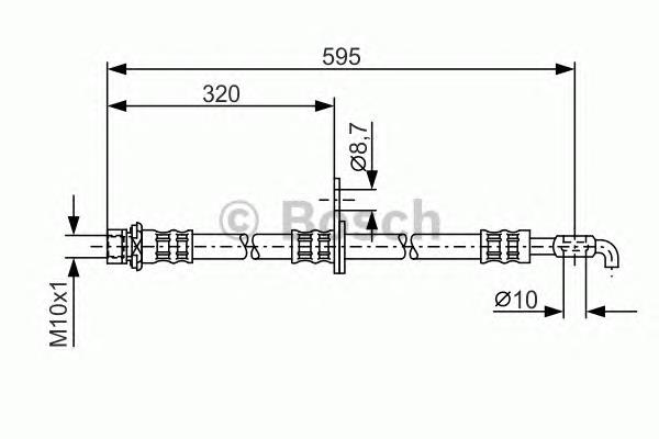 Tubo flexible de frenos delantero izquierdo 1987476257 Bosch