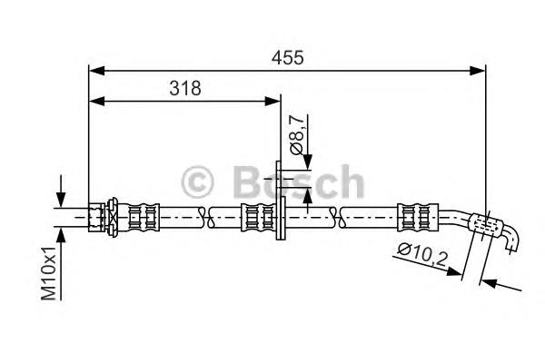 Tubo flexible de frenos delantero derecho 1987476255 Bosch