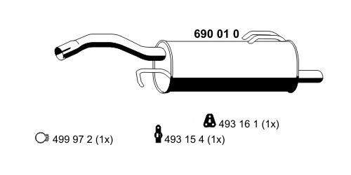 Comprar MN178257 Mitsubishi Silenciador trasero