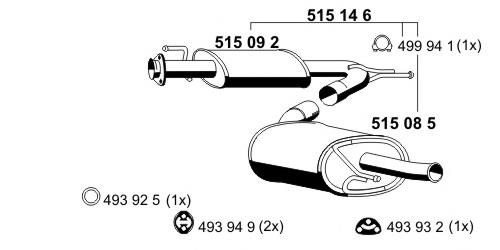 Comprar 1355371080 Fiat/Alfa/Lancia Silenciador trasero
