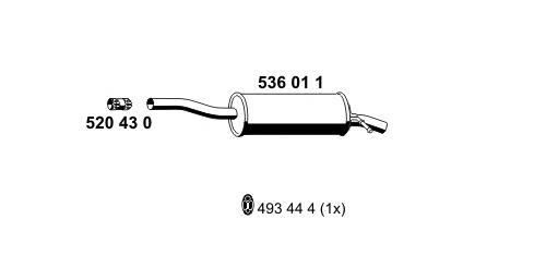 Silencioso trasero Renault (RVI) 6001549415