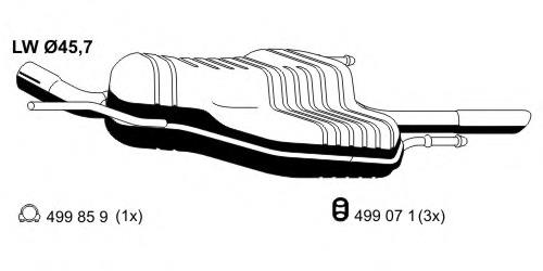 Silencioso trasero Bosal 185437