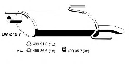 Comprar Silenciador trasero Opel Astra F 53B
