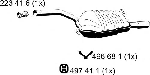 Silencioso trasero VAG 8E0253609AT