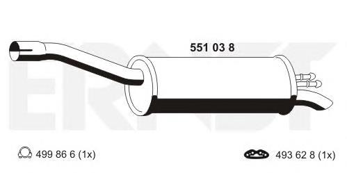 Silenciador trasero 16066 Asmet
