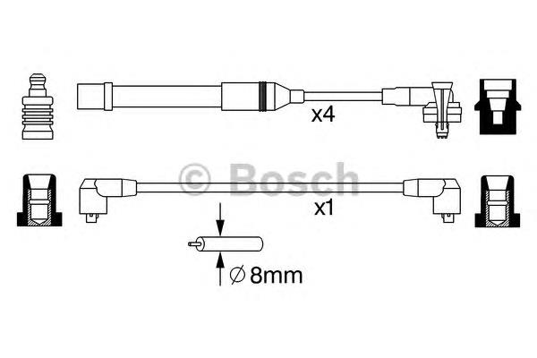 0986357051 Bosch Cables de alta tensión, juego