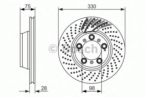 99635240502 Porsche disco de freno trasero