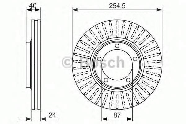 0 986 479 596 Bosch freno de disco delantero