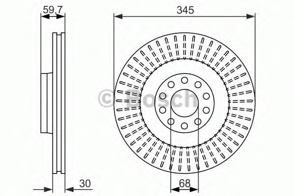 Freno de disco delantero 0986479589 Bosch