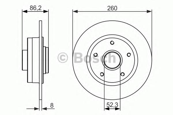 Disco de freno trasero 986479684 Bosch