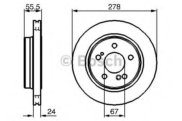 Disco de freno trasero 0986479133 Bosch