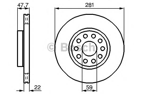 Freno de disco delantero 0986478993 Bosch