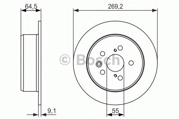 Disco de freno trasero 0986479336 Bosch