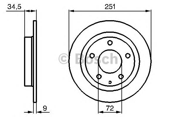 Disco de freno trasero 0986479208 Bosch