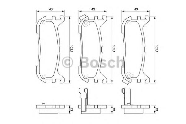 0986424782 Bosch pastillas de freno traseras