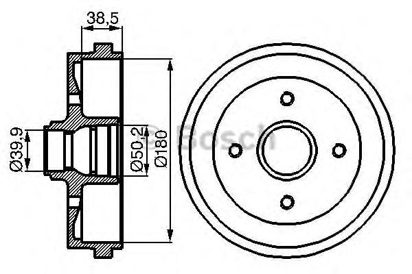 0986477002 Bosch Tambor de freno trasero