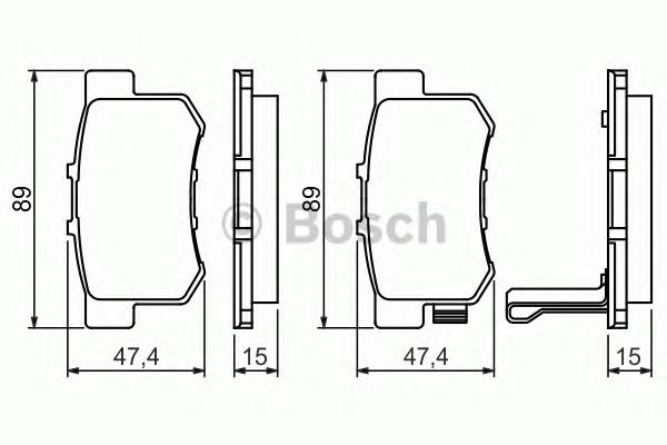 0986461006 Bosch Pastillas freno traseras