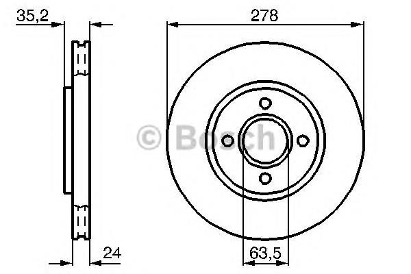 0986478670 Bosch disco de freno delantero