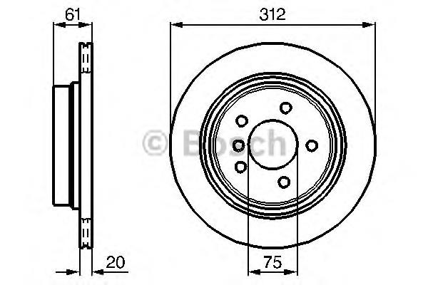 Disco de freno trasero 0986478768 Bosch