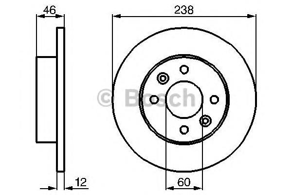 Freno de disco delantero 0986478112 Bosch