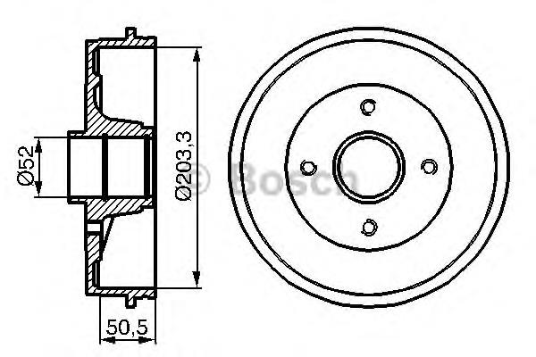 Freno de tambor trasero 0986477120 Bosch