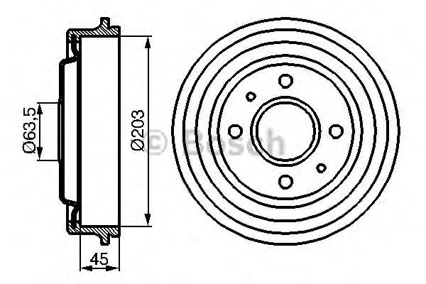 Freno de tambor trasero 0986477115 Bosch