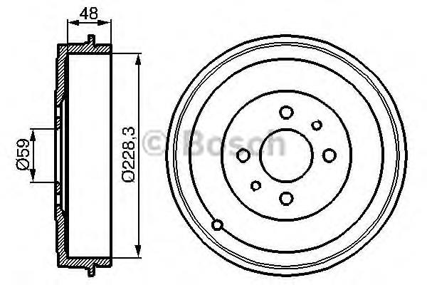 Tambor de freno trasero 0986477088 Bosch