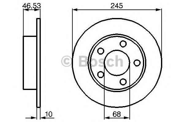 Disco de freno trasero 0986478315 Bosch