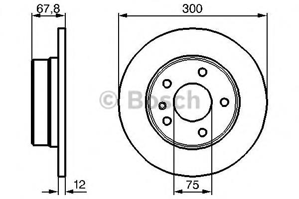 Disco de freno trasero 0986478322 Bosch