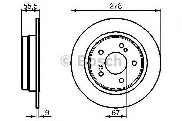 Disco de freno trasero 0986478325 Bosch