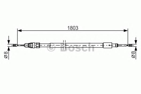 1987482317 Bosch cable de freno de mano trasero derecho/izquierdo