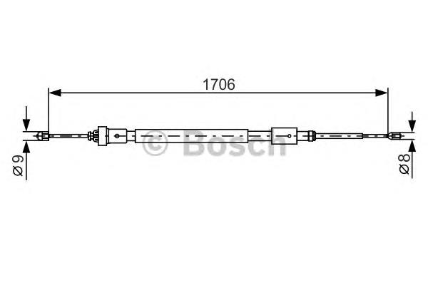 1987482316 Bosch cable de freno de mano trasero derecho/izquierdo