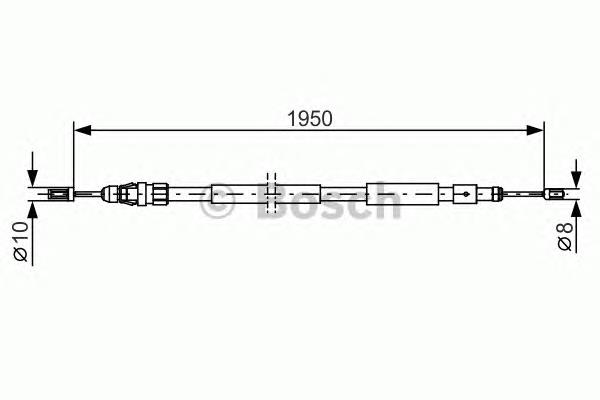 1987482320 Bosch cable de freno de mano trasero derecho