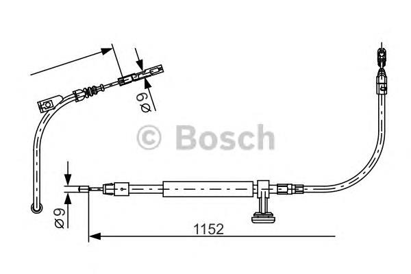 Cable de freno de mano intermedio 1987482332 Bosch