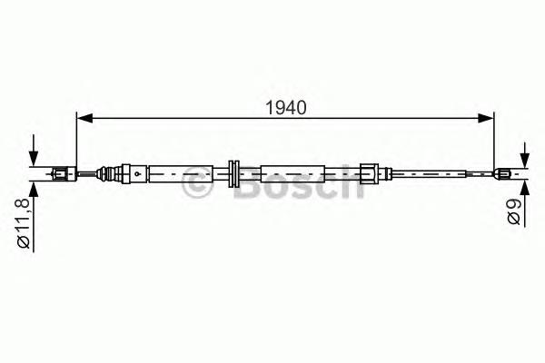1987482325 Bosch cable de freno de mano trasero derecho/izquierdo