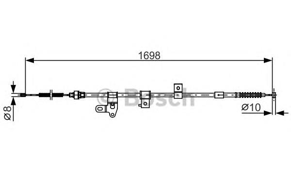 1987482346 Bosch cable de freno de mano trasero derecho