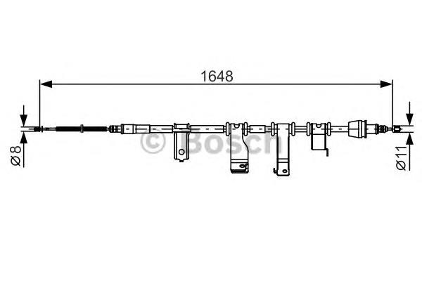 Cable de freno de mano trasero derecho 1987482350 Bosch