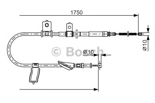 Cable de freno de mano trasero derecho 1987482351 Bosch