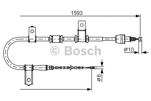 1987482224 Bosch cable de freno de mano trasero derecho