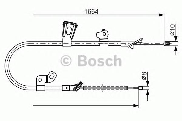 1987482219 Bosch cable de freno de mano trasero izquierdo
