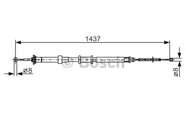 1987482237 Bosch cable de freno de mano trasero derecho