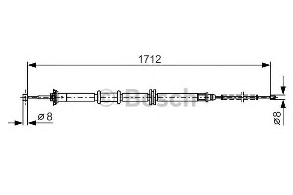 Cable de freno de mano trasero izquierdo 1987482204 Bosch