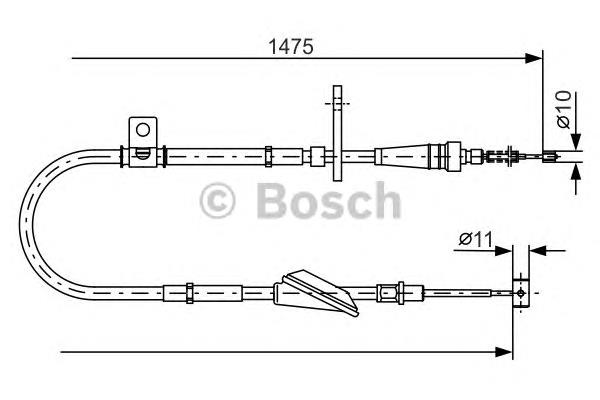 1987482211 Bosch cable de freno de mano trasero derecho