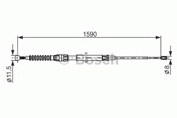 1987482265 Bosch cable de freno de mano trasero derecho/izquierdo