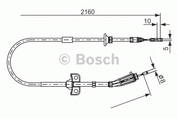 Cable de freno de mano trasero izquierdo 1987482284 Bosch