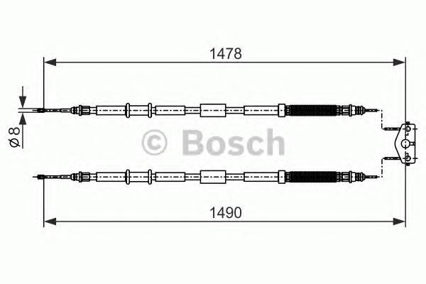 1 987 482 282 Bosch cable de freno de mano trasero derecho/izquierdo