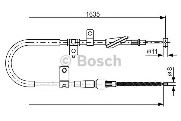 Cable de freno de mano trasero izquierdo 1987482258 Bosch