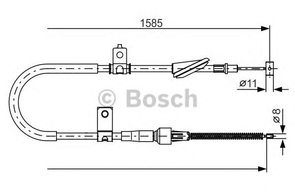 Cable de freno de mano trasero derecho 1987482257 Bosch