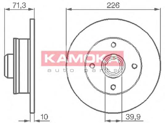 Disco de freno trasero 103274 Kamoka